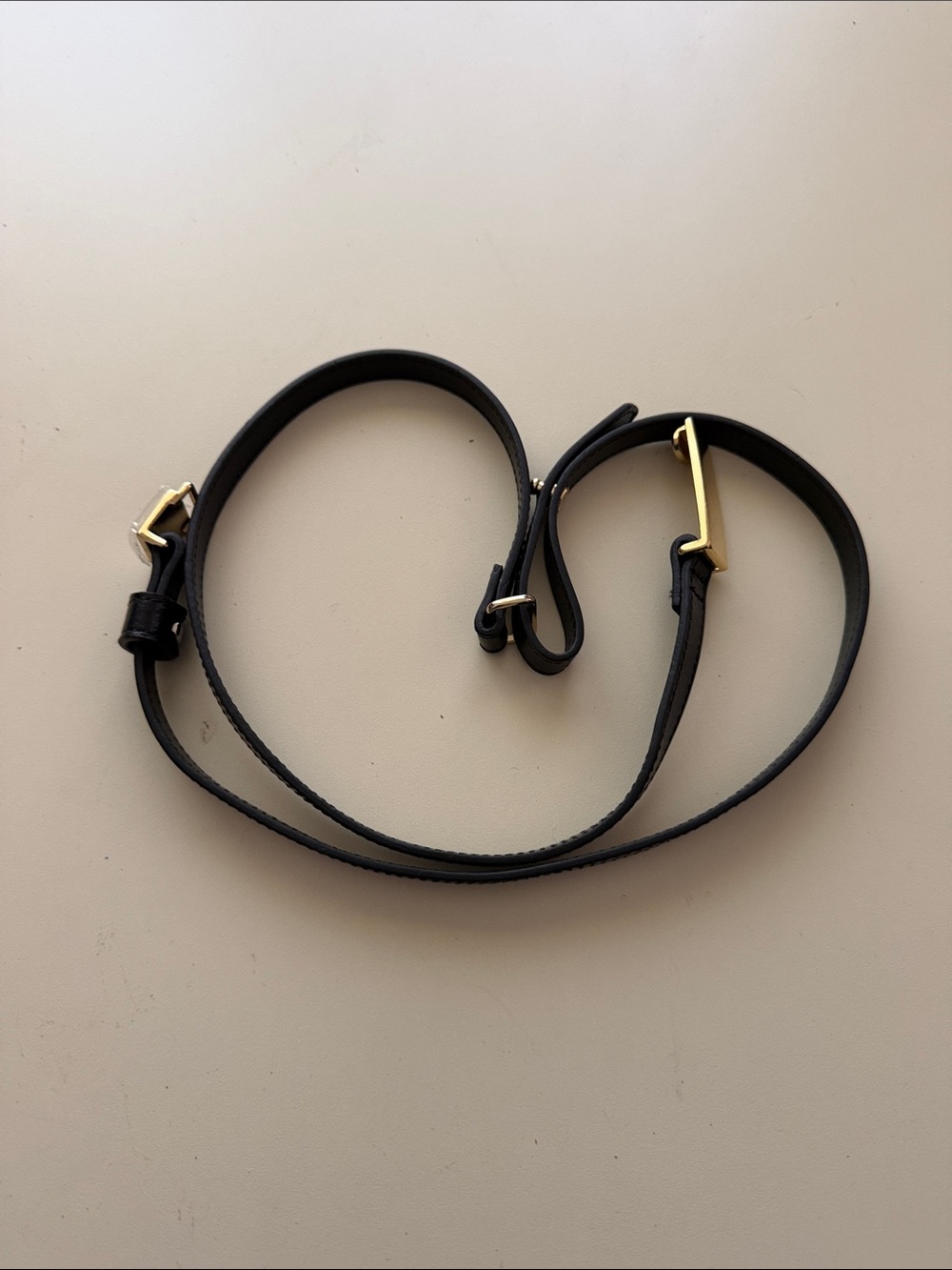 Cabi Adjustable women’s Black Leather Crossbody Strap with Gold Hardware